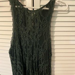 Forrest Green floral Tank Top